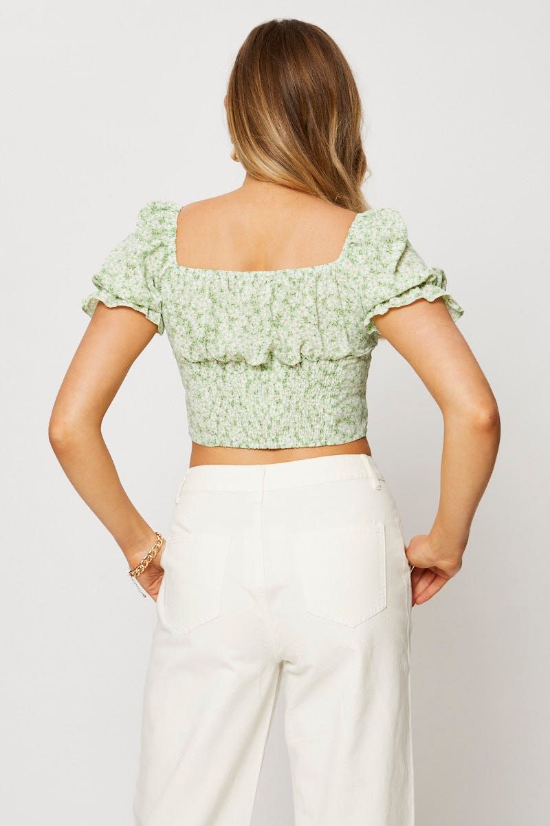Print Crop Top Short Sleeve sold by Ally Fashion product image thumbnail 3