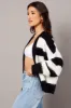 Black Stripe Knit Cardigan Long Sleeve sold by Ally Fashion