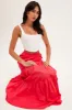 Red Maxi Skirt Tiered sold by Ally Fashion