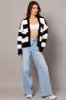 Black Stripe Knit Cardigan Long Sleeve sold by Ally Fashion