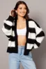 Black Stripe Knit Cardigan Long Sleeve sold by Ally Fashion