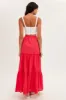 Red Maxi Skirt Tiered sold by Ally Fashion