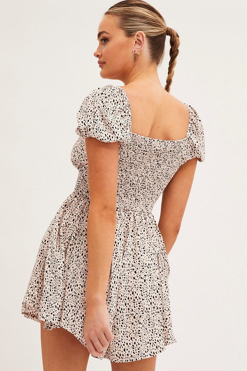 Animal Print Shirred Playsuit Short Sleeve Rayon sold by Ally Fashion product image thumbnail 5