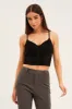 Black Corset Top Sleeveless Sweetheart Mesh Crop sold by Ally Fashion