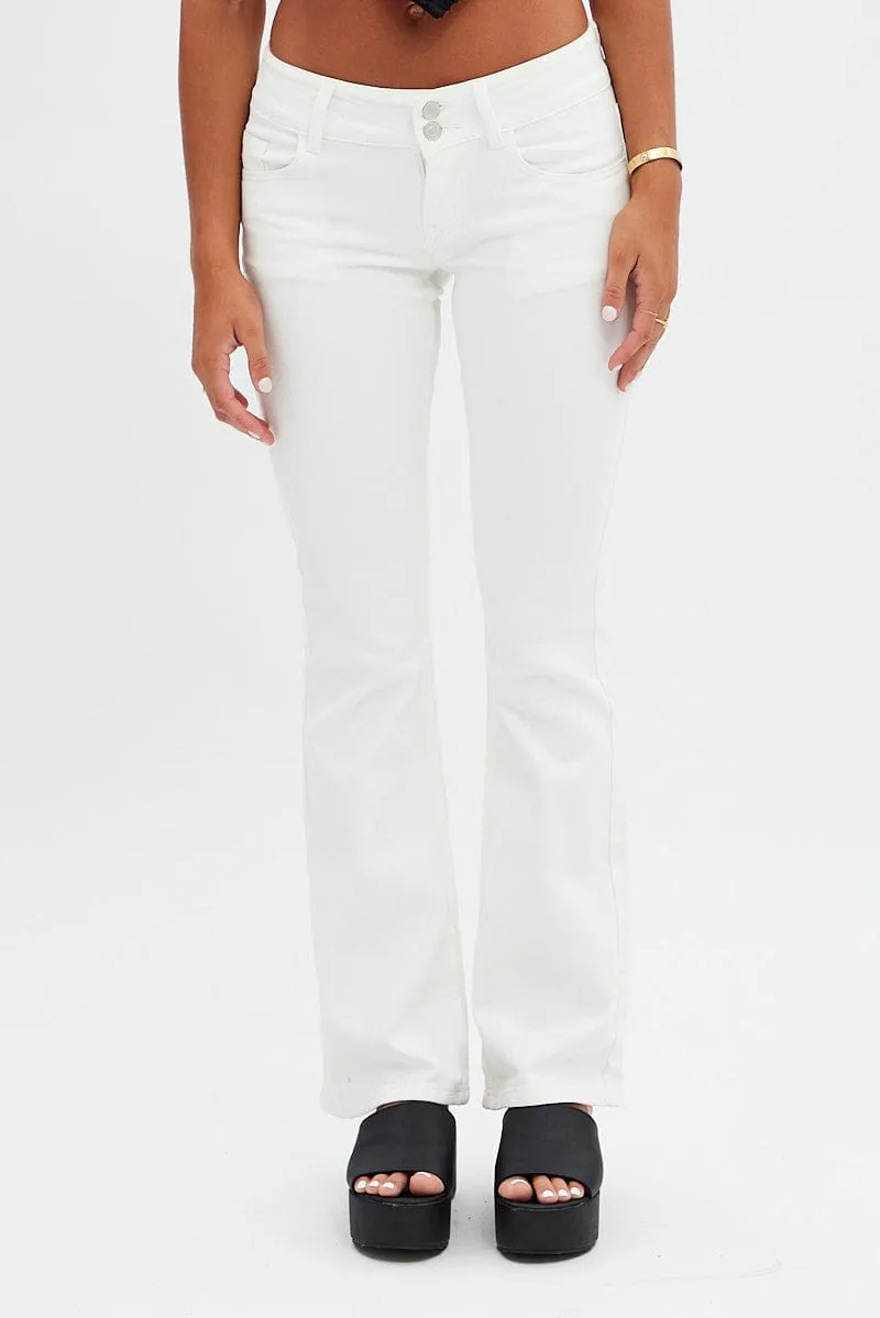 White Flare Jeans Low Waist sold by Ally Fashion product image thumbnail 2