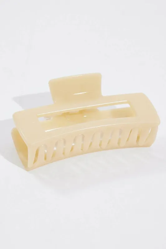 Yellow Large Rectangle Claw Clip sold by Ally Fashion