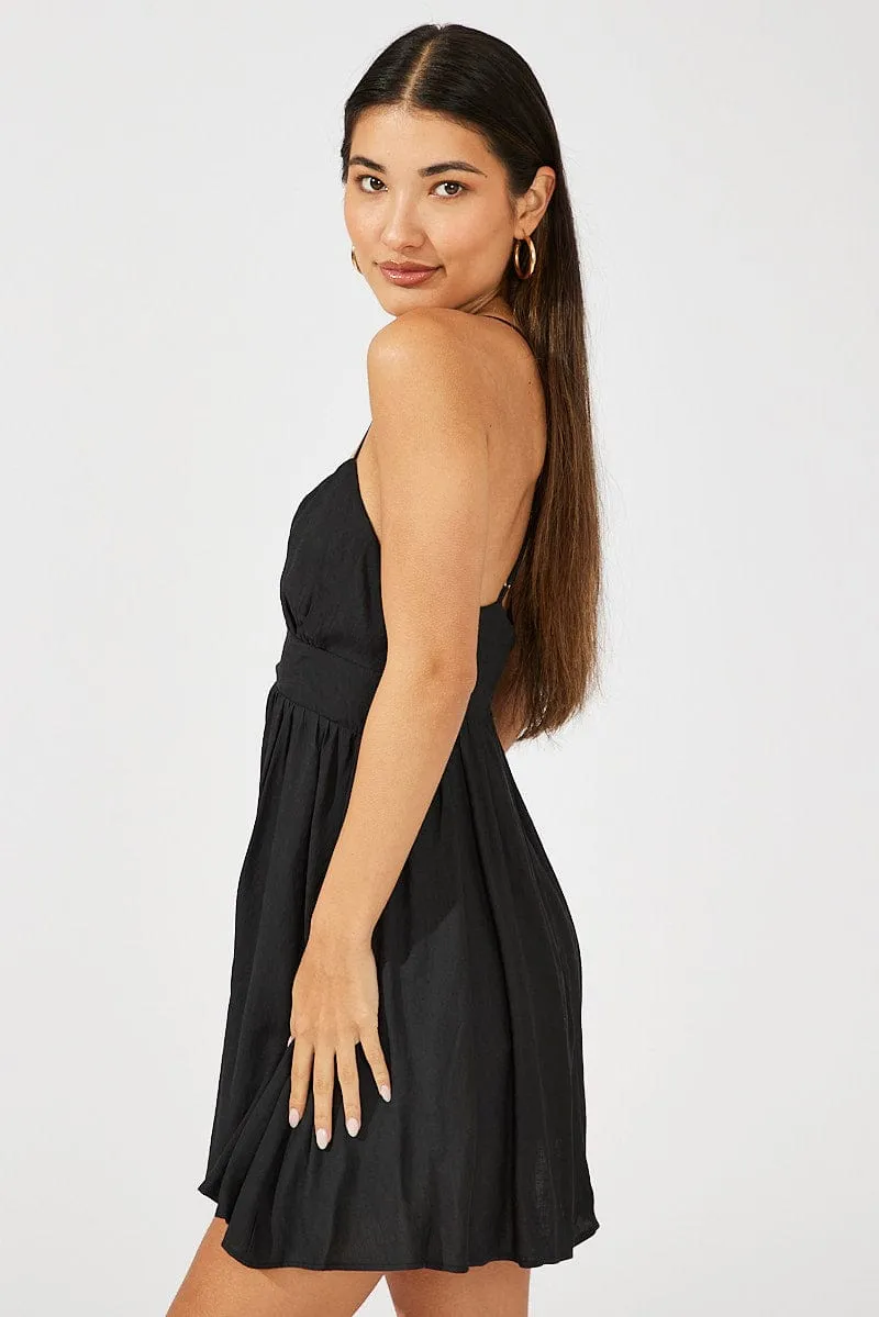 Black Fit And Flare Dress Sleeveless Mini sold by Ally Fashion product image thumbnail 4