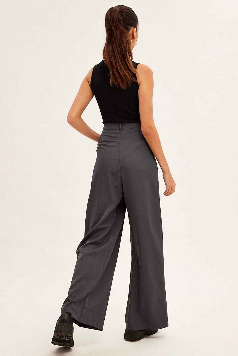 Grey Wide Leg Pants sold by Ally Fashion product image thumbnail 5
