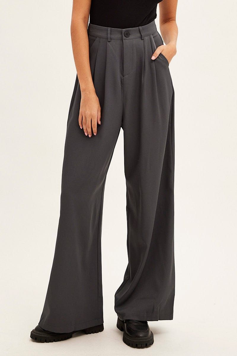 Grey Wide Leg Pants sold by Ally Fashion product image thumbnail 2