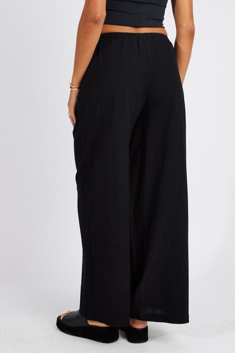 Black Wide Leg Pants High Rise sold by Ally Fashion product image thumbnail 5