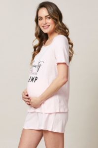 Pink Maternity Slogan Pyjama Set sold by Ally Fashion