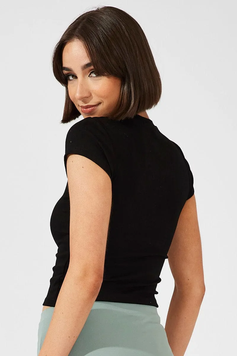 Black Graphic Tee Short Sleeve sold by Ally Fashion product image thumbnail 5