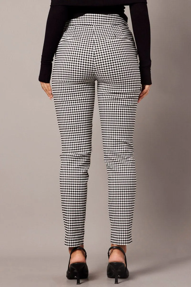 Black Check Slim Pants High Rise sold by Ally Fashion product image thumbnail 5