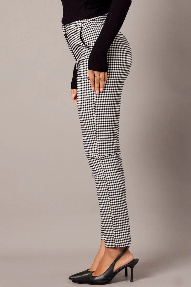 Black Check Slim Pants High Rise sold by Ally Fashion product image thumbnail 4