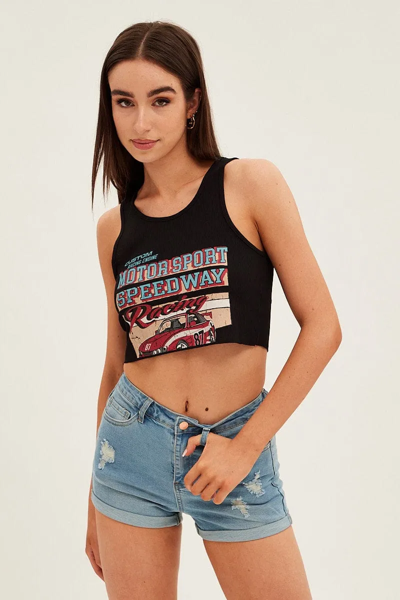 Blue Denim Shorts High Rise Skinny sold by Ally Fashion