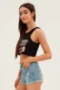Blue Denim Shorts High Rise Skinny sold by Ally Fashion