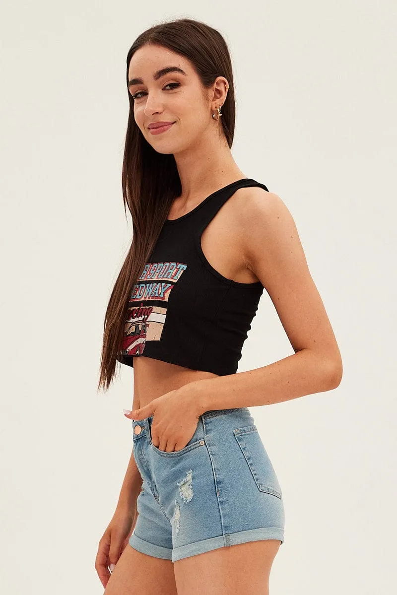 Blue Denim Shorts High Rise Skinny sold by Ally Fashion product image thumbnail 4