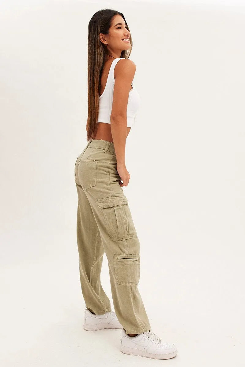 Beige Cargo Parachute Low Rise Pants sold by Ally Fashion product image thumbnail 5