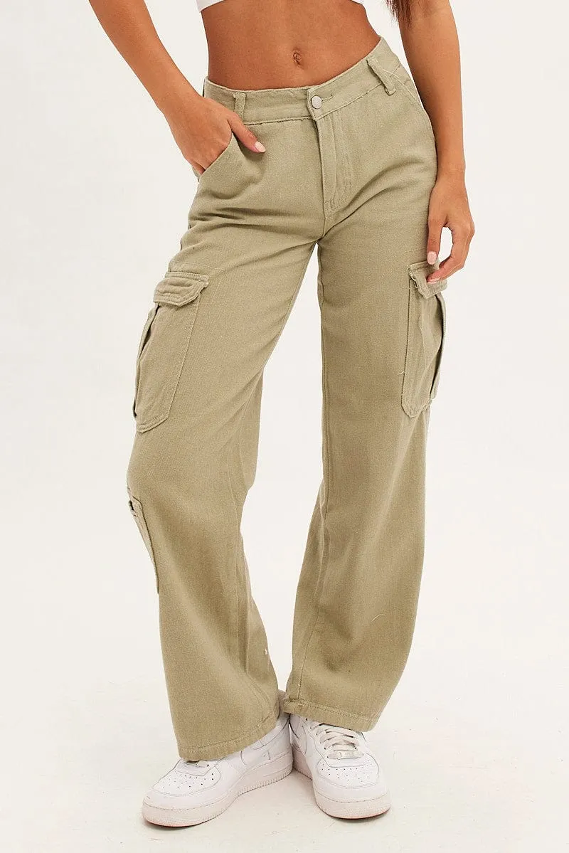 Beige Cargo Parachute Low Rise Pants sold by Ally Fashion product image thumbnail 3