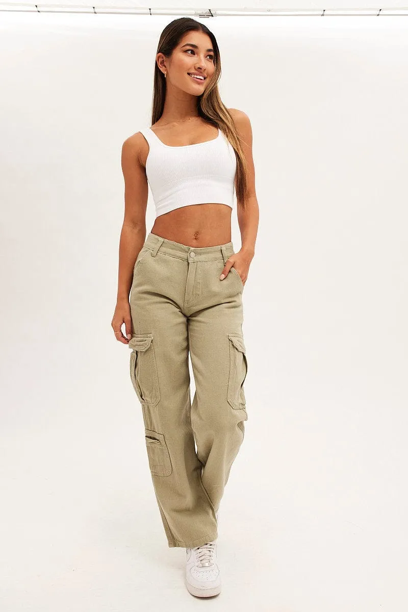 Beige Cargo Parachute Low Rise Pants sold by Ally Fashion product image thumbnail 4