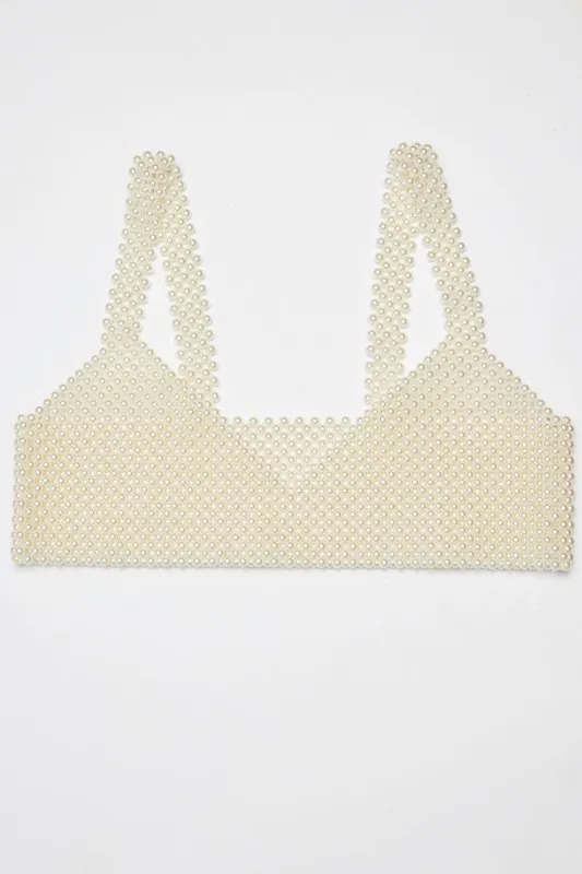 White Pearl Bralette sold by Ally Fashion