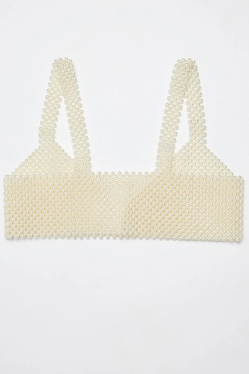 White Pearl Bralette sold by Ally Fashion product image thumbnail 2