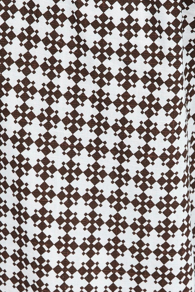 Brown Geo Wide Leg Pants Mid Rise sold by Ally Fashion product image thumbnail 6