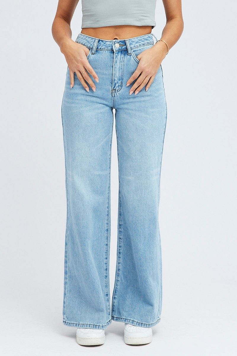 Denim Relaxed Wide Leg Jeans sold by Ally Fashion product image thumbnail 2