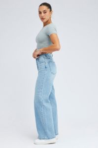 Denim Relaxed Wide Leg Jeans sold by Ally Fashion