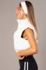 White Puffer Vest Crop Sleeveless sold by Ally Fashion