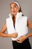 White Puffer Vest Crop Sleeveless sold by Ally Fashion