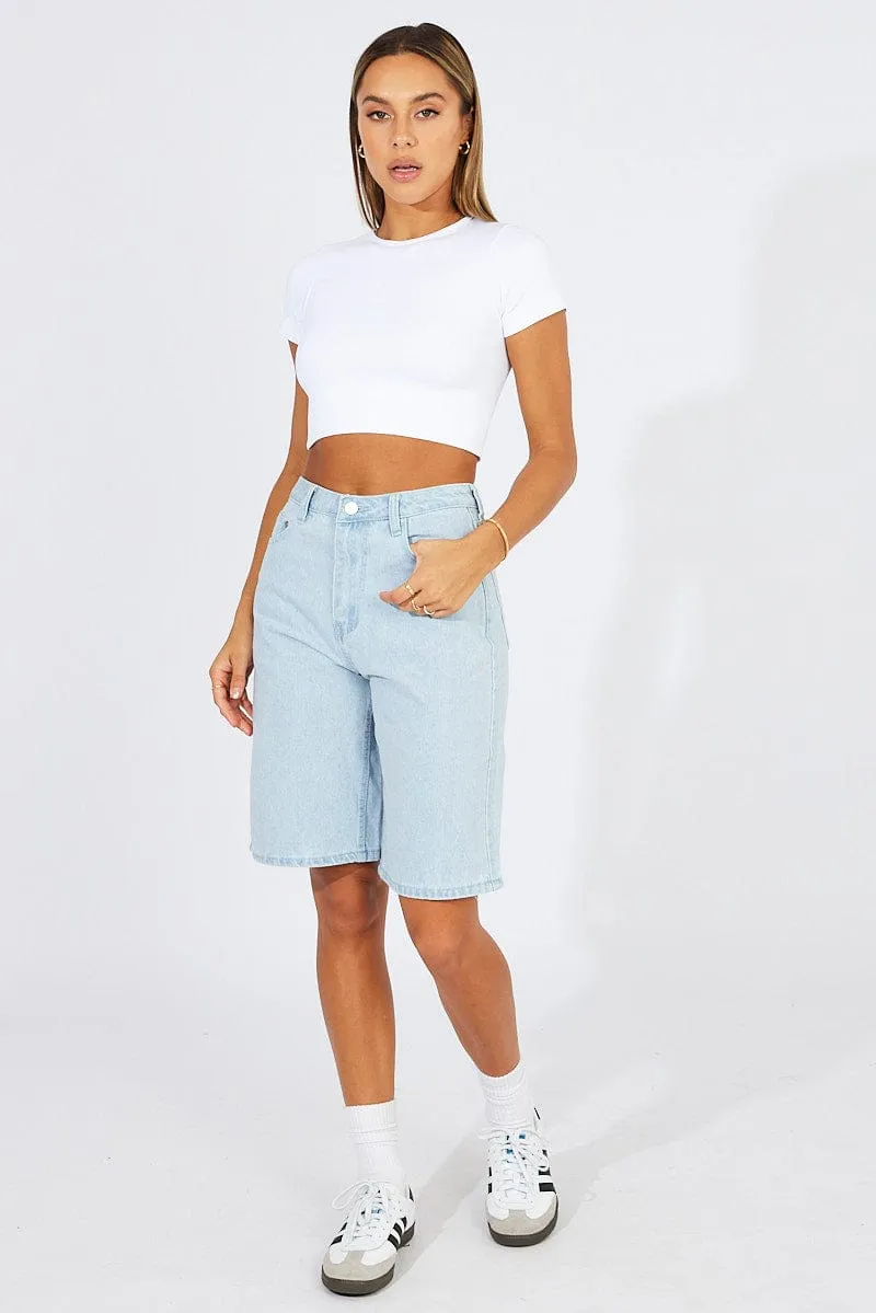 White T-Shirt Short Sleeve Crew Neck Seamless sold by Ally Fashion product image thumbnail 2