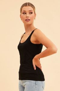 Black Essential Scoop Neck Sleeveless Tank sold by Ally Fashion