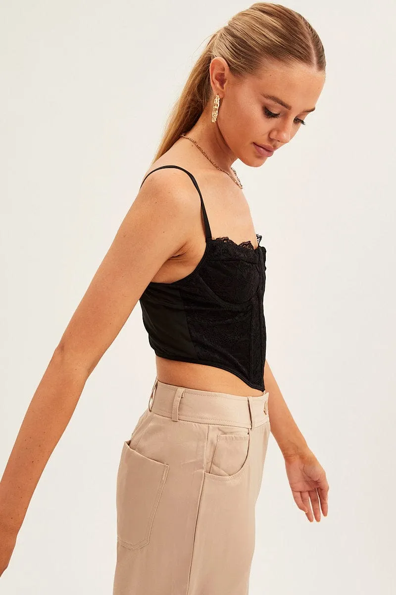 Black Floral Lace Corset Top Lingerie sold by Ally Fashion product image thumbnail 4