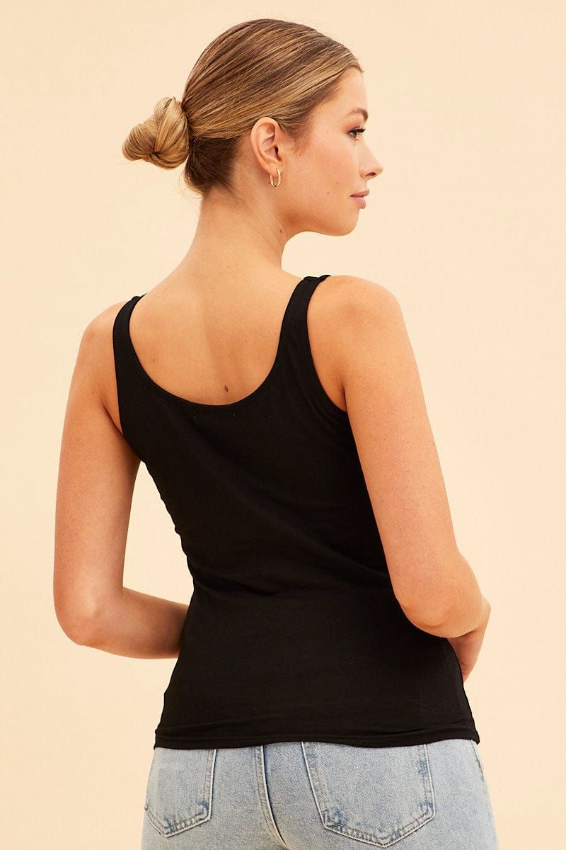 Black Essential Scoop Neck Sleeveless Tank sold by Ally Fashion product image thumbnail 5