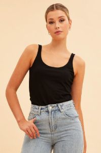 Black Essential Scoop Neck Sleeveless Tank sold by Ally Fashion