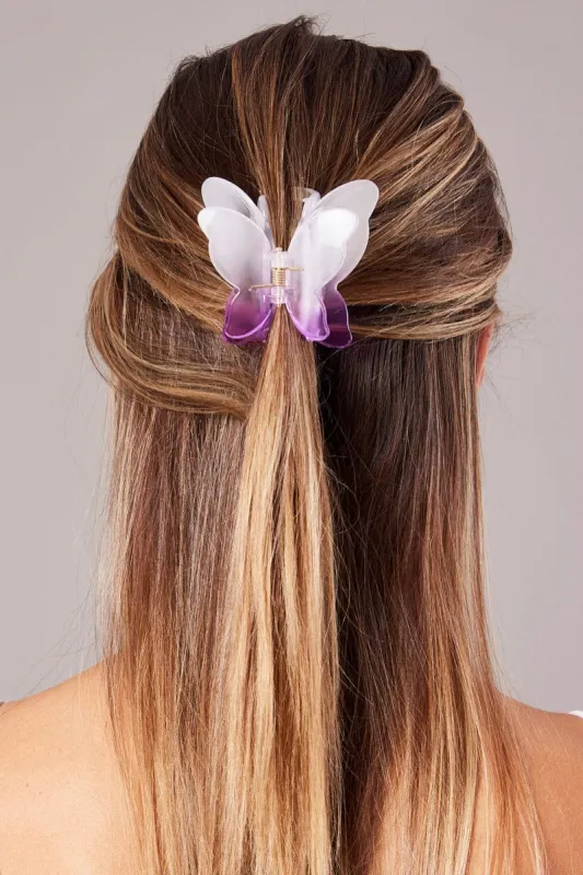 Purple Butterfly Claw Clip sold by Ally Fashion