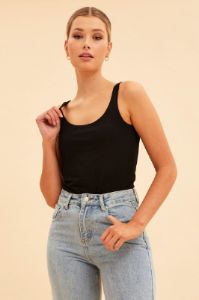 Black Essential Scoop Neck Sleeveless Tank sold by Ally Fashion