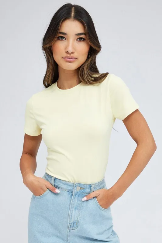 Yellow Supersoft Top Short Sleeve sold by Ally Fashion