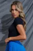 Black T Shirt Short Sleeve V Neck Seamless sold by Ally Fashion