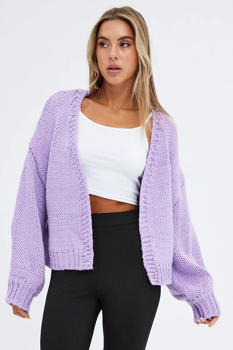 Purple Oversized Cardigan sold by Ally Fashion