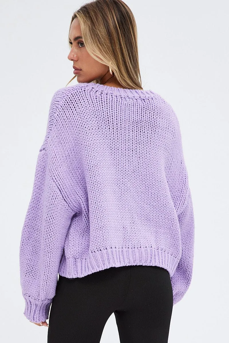 Purple Oversized Cardigan sold by Ally Fashion product image thumbnail 5