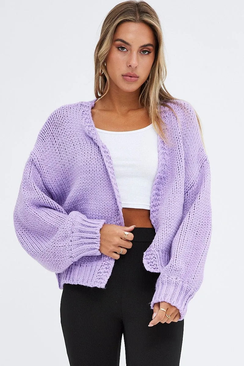 Purple Oversized Cardigan sold by Ally Fashion product image thumbnail 3