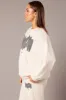 Beige Graphic Sweater Long Sleeve sold by Ally Fashion