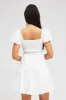 White Fit and Flare Dress Short Sleeve Shirred sold by Ally Fashion
