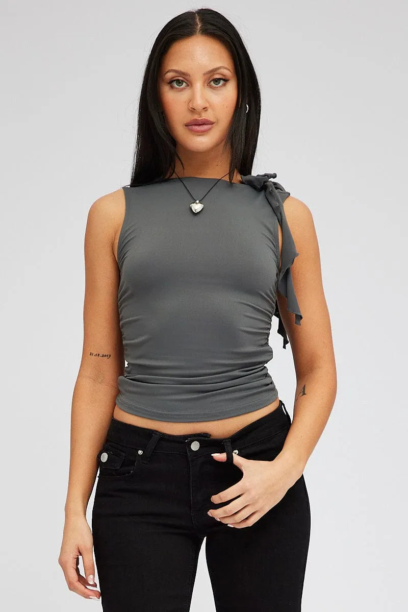 Grey Supersoft Top sold by Ally Fashion