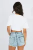 White Tie Up Top Short Sleeve Linen sold by Ally Fashion
