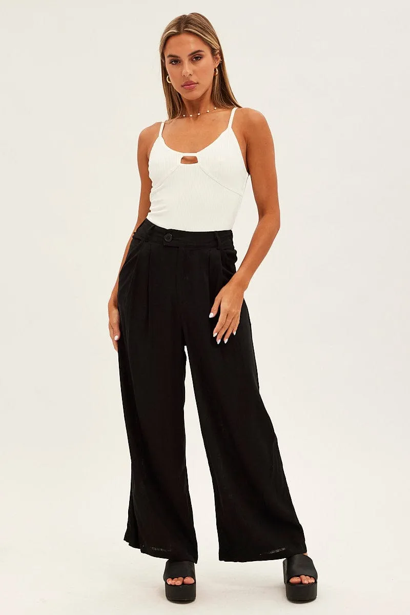 White Rib Bodysuit Keyhole Detail sold by Ally Fashion product image thumbnail 3
