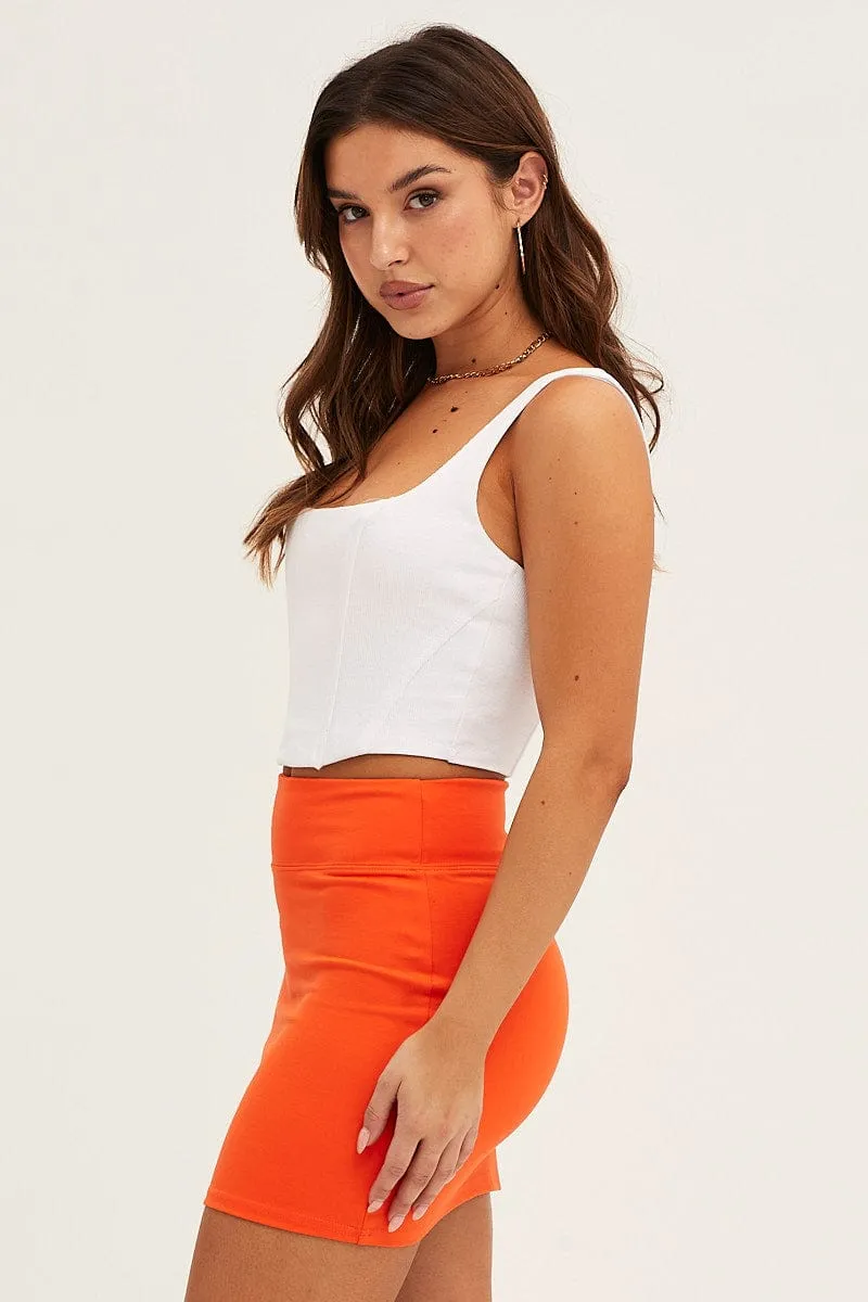 Orange Mini Skirt High Rise sold by Ally Fashion product image thumbnail 4