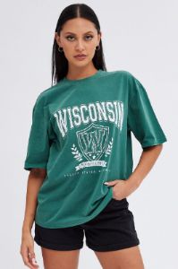 Green Graphic Tee Short Sleeve sold by Ally Fashion